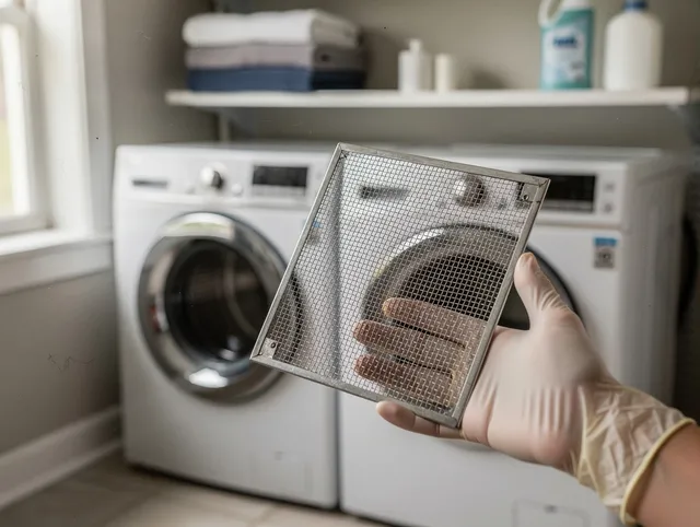 Wilmington Island Dryer Vent Cleaning specialist performing detailed lint trap cleaning service in Wilmington Island