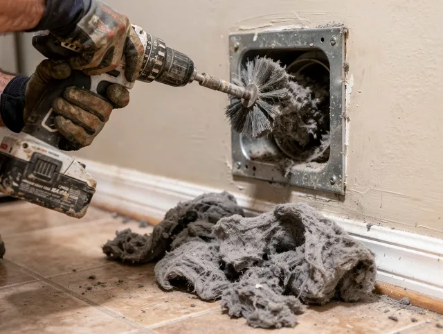 Certified Wilmington Island Dryer Vent Cleaning technician performing dryer vent cleaning in Wilmington Island