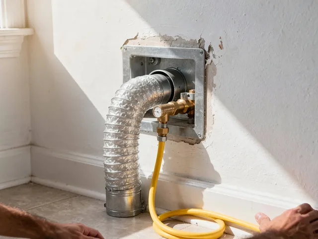 Wilmington Island Dryer Vent Cleaning certified technician performing specialized gas dryer vent cleaning in Wilmington Island